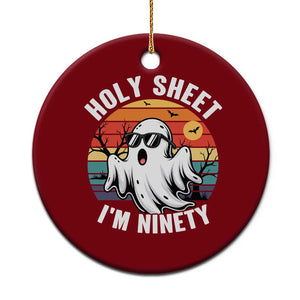 90th Birthday Halloween Ghost Ceramic Ornament Holy Sheet I'm Ninety TS14 1pc Red Print Your Wear