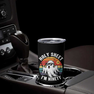 90th Birthday Halloween Ghost Tumbler Cup Holy Sheet I'm Ninety TS14 Print Your Wear