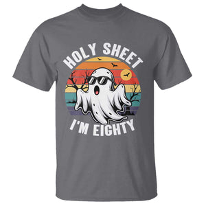 80th Birthday Halloween Ghost T Shirt Holy Sheet I'm Eighty TS14 Charcoal Print Your Wear