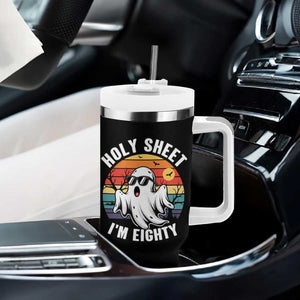 80th Birthday Halloween Ghost Tumbler With Handle Holy Sheet I'm Eighty TS14 Print Your Wear