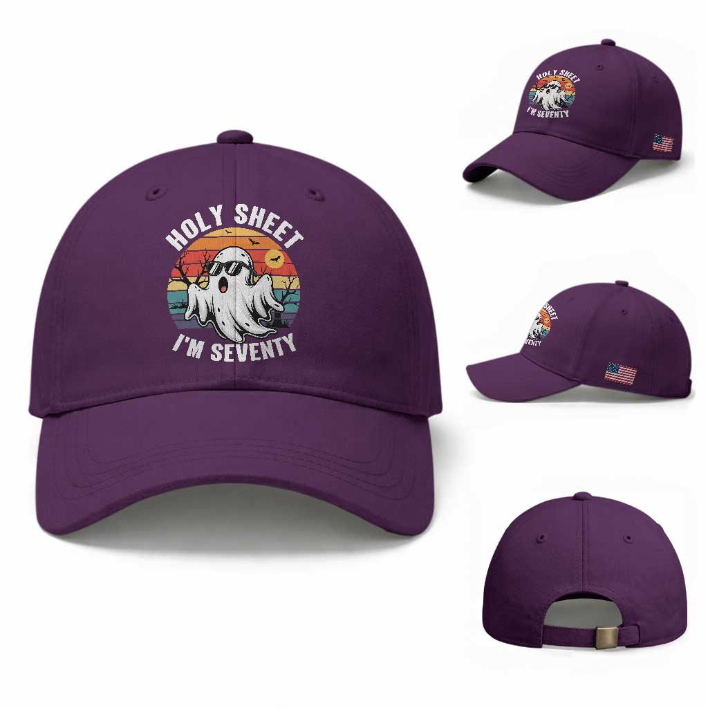 70th Birthday Halloween Ghost Baseball Cap Holy Sheet I'm Seventy TS14 Baseball Cap Universal Fit Purple Print Your Wear