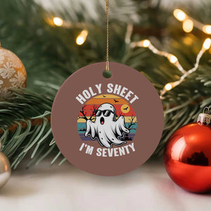 70th Birthday Halloween Ghost Ceramic Ornament Holy Sheet I'm Seventy TS14 1pc Mocha Print Your Wear