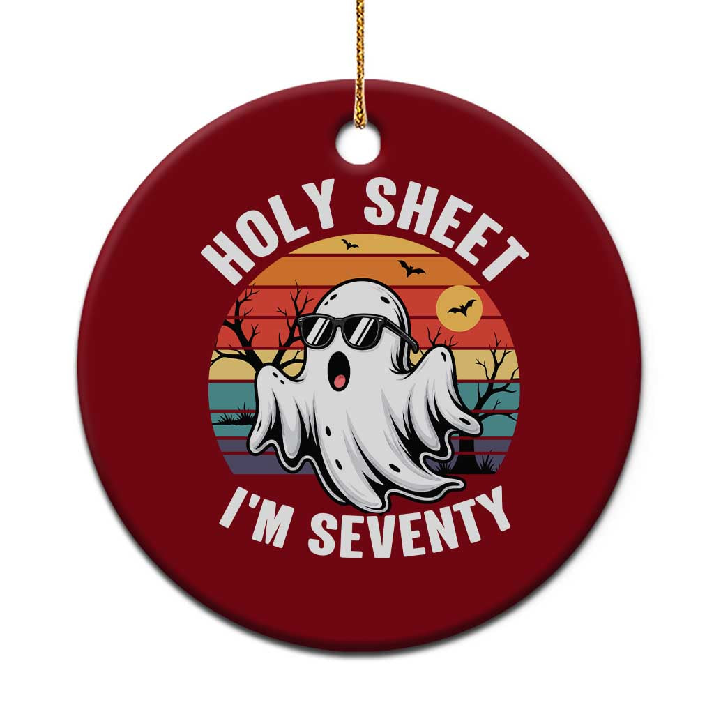 70th Birthday Halloween Ghost Ceramic Ornament Holy Sheet I'm Seventy TS14 1pc Red Print Your Wear