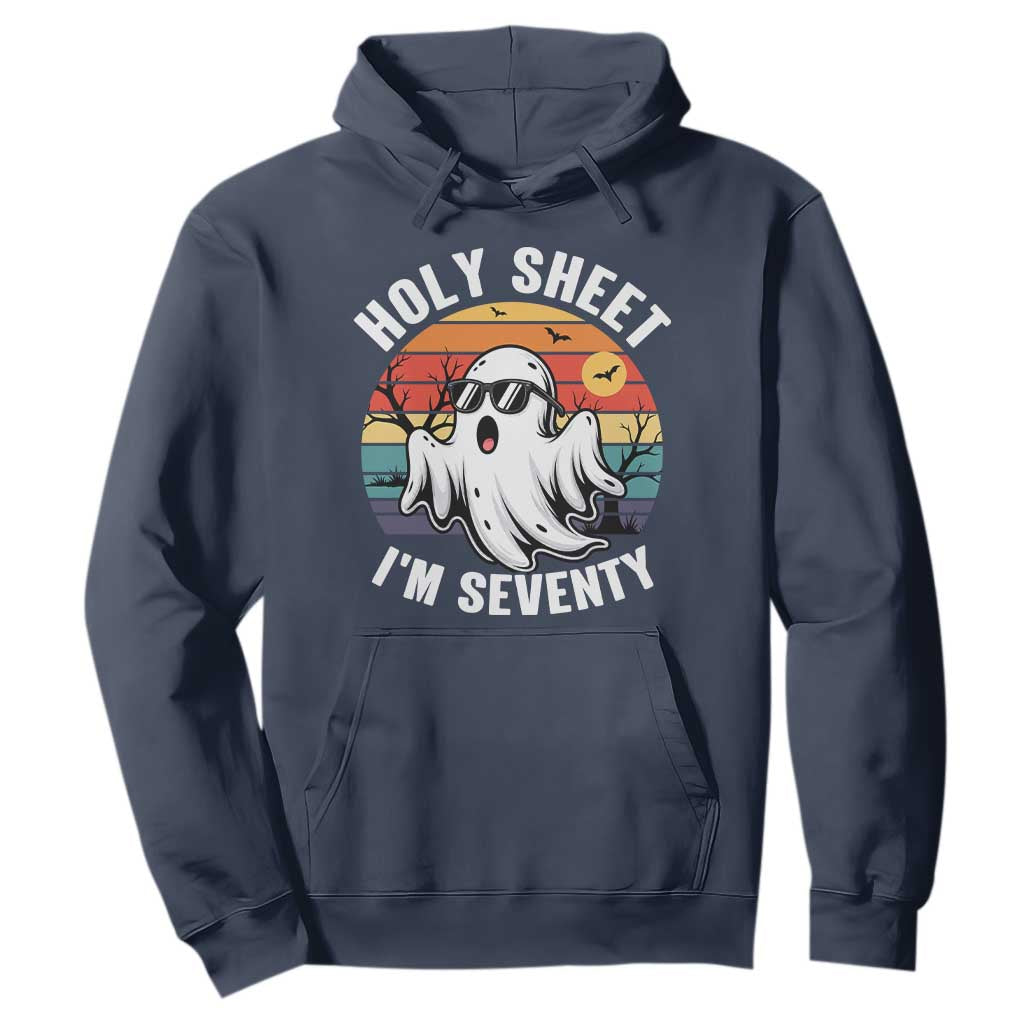 70th Birthday Halloween Ghost Hoodie Holy Sheet I'm Seventy TS14 Navy Print Your Wear