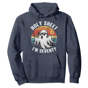 70th Birthday Halloween Ghost Hoodie Holy Sheet I'm Seventy TS14 Navy Print Your Wear