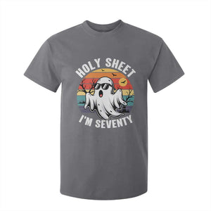70th Birthday Halloween Ghost T Shirt For Kid Holy Sheet I'm Seventy TS14 Charcoal Print Your Wear