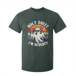 70th Birthday Halloween Ghost T Shirt For Kid Holy Sheet I'm Seventy TS14 Dark Forest Green Print Your Wear