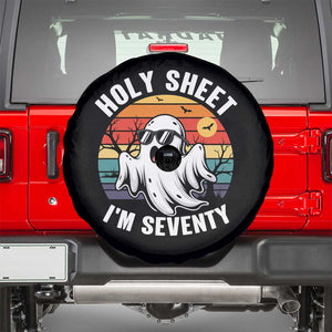 70th Birthday Halloween Ghost Spare Tire Cover Holy Sheet I'm Seventy TS14 Black Print Your Wear