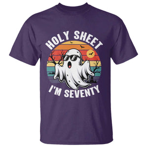 70th Birthday Halloween Ghost T Shirt Holy Sheet I'm Seventy TS14 Purple Print Your Wear