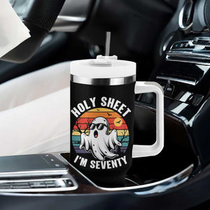 70th Birthday Halloween Ghost Tumbler With Handle Holy Sheet I'm Seventy TS14 Print Your Wear