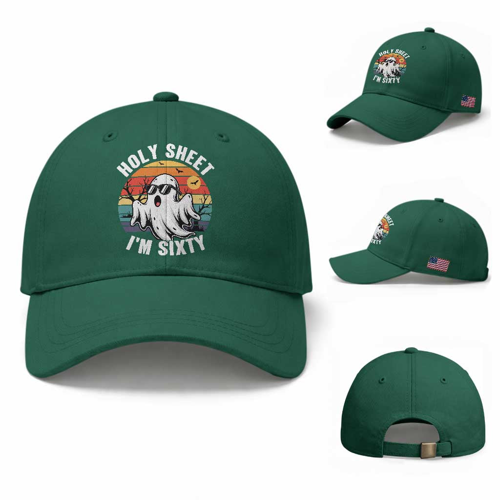 60th Birthday Halloween Ghost Baseball Cap Holy Sheet I'm Sixty TS14 Baseball Cap Universal Fit Irish Green Print Your Wear
