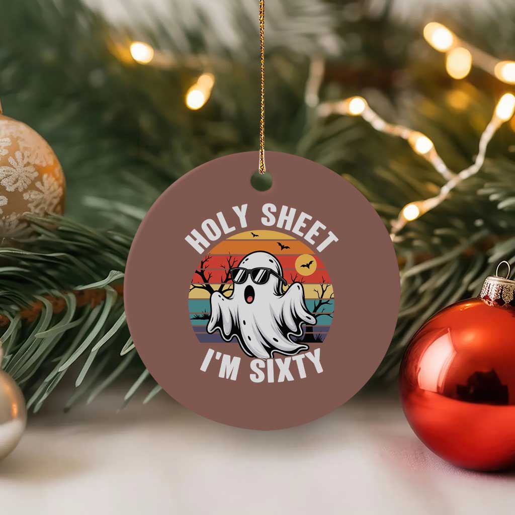 60th Birthday Halloween Ghost Ceramic Ornament Holy Sheet I'm Sixty TS14 1pc Mocha Print Your Wear
