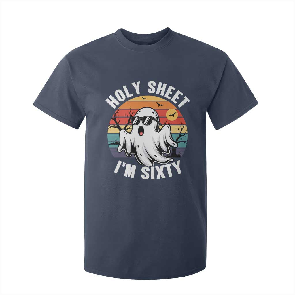 60th Birthday Halloween Ghost T Shirt For Kid Holy Sheet I'm Sixty TS14 Navy Print Your Wear
