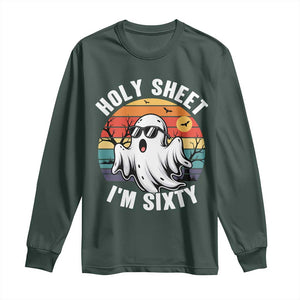 60th Birthday Halloween Ghost Long Sleeve Shirt Holy Sheet I'm Sixty TS14 Dark Forest Green Print Your Wear
