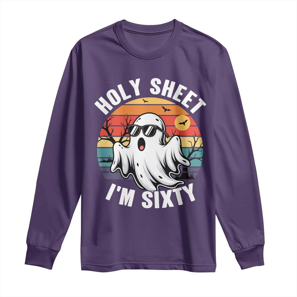 60th Birthday Halloween Ghost Long Sleeve Shirt Holy Sheet I'm Sixty TS14 Purple Print Your Wear