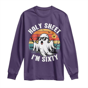 60th Birthday Halloween Ghost Long Sleeve Shirt Holy Sheet I'm Sixty TS14 Purple Print Your Wear