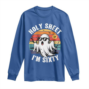 60th Birthday Halloween Ghost Long Sleeve Shirt Holy Sheet I'm Sixty TS14 Royal Blue Print Your Wear