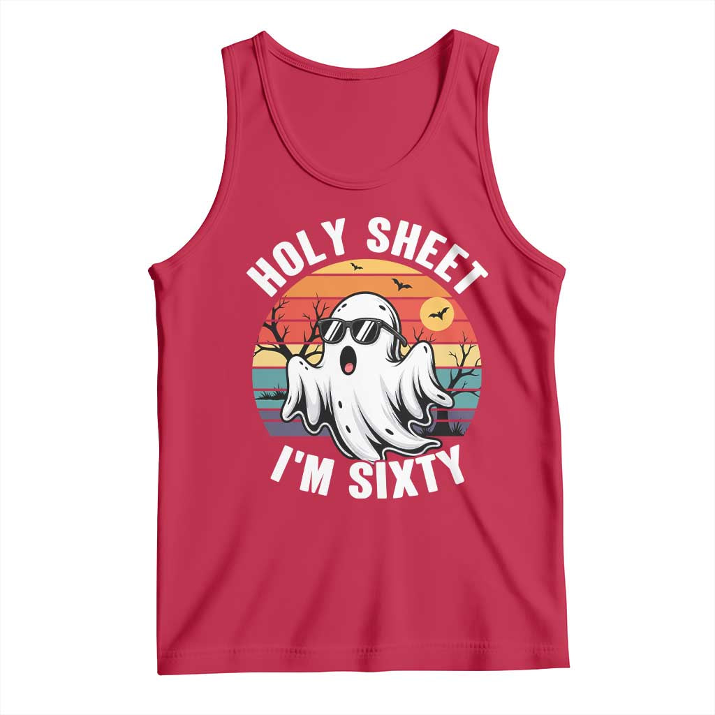 60th Birthday Halloween Ghost Tank Top Holy Sheet I'm Sixty TS14 Red Print Your Wear