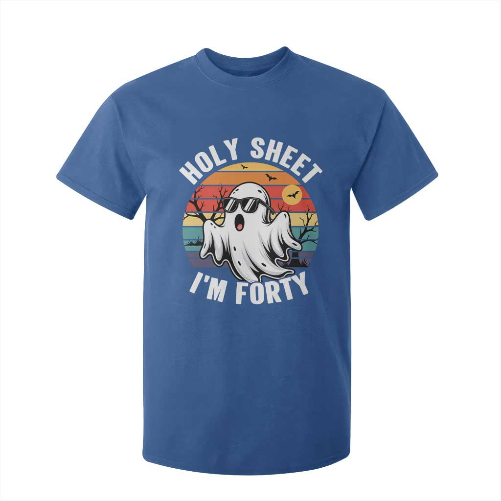 40th Birthday Halloween Ghost T Shirt For Kid Holy Sheet I'm Forty TS14 Royal Blue Print Your Wear