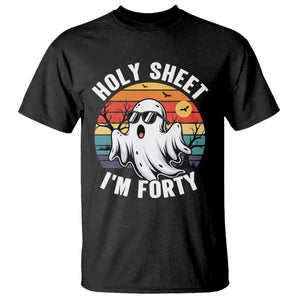 40th Birthday Halloween Ghost T Shirt Holy Sheet I'm Forty TS14 Black Print Your Wear