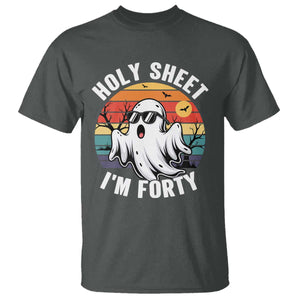 40th Birthday Halloween Ghost T Shirt Holy Sheet I'm Forty TS14 Dark Heather Print Your Wear