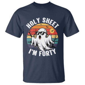 40th Birthday Halloween Ghost T Shirt Holy Sheet I'm Forty TS14 Navy Print Your Wear
