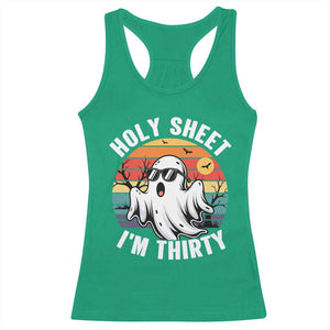 30th Birthday Halloween Ghost Racerback Tank Top Holy Sheet I'm Thirty TS14 Irish Green Print Your Wear