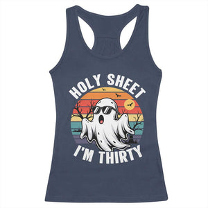 30th Birthday Halloween Ghost Racerback Tank Top Holy Sheet I'm Thirty TS14 Navy Print Your Wear