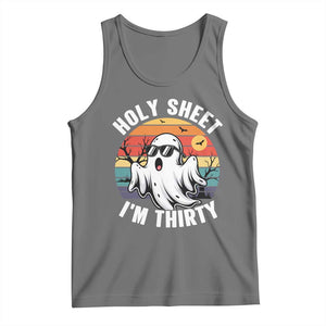 30th Birthday Halloween Ghost Tank Top Holy Sheet I'm Thirty TS14 Black Heather Print Your Wear