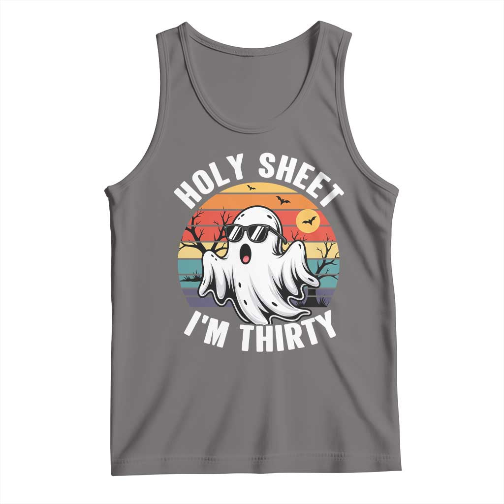 30th Birthday Halloween Ghost Tank Top Holy Sheet I'm Thirty TS14 Deep Heather Print Your Wear