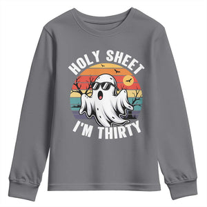 30th Birthday Halloween Ghost Youth Sweatshirt Holy Sheet I'm Thirty TS14 Charcoal Print Your Wear
