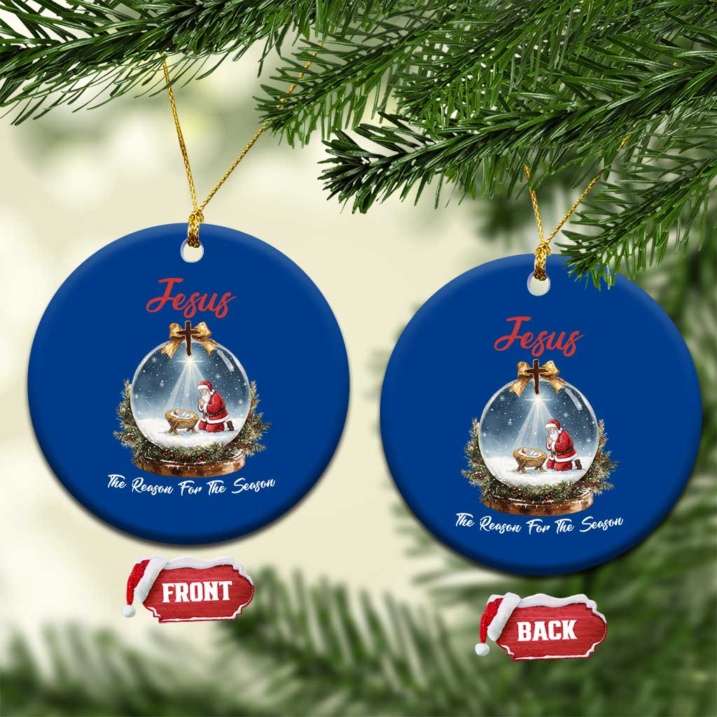 Jesus Santa Xmas Ceramic Ornament The Reason For The Season TS14 1pc Blue Print Your Wear