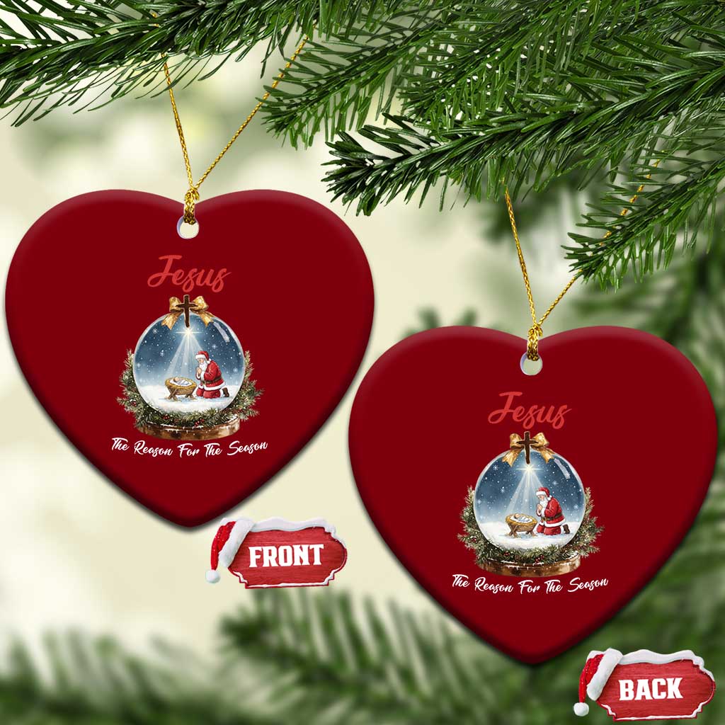 Jesus Santa Xmas Ceramic Ornament The Reason For The Season TS14 Print Your Wear