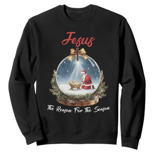 Jesus Santa Christmas Sweatshirt The Reason For The Season TS14 Black Print Your Wear