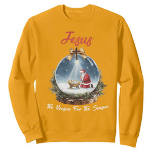 Jesus Santa Christmas Sweatshirt The Reason For The Season TS14 Gold Print Your Wear