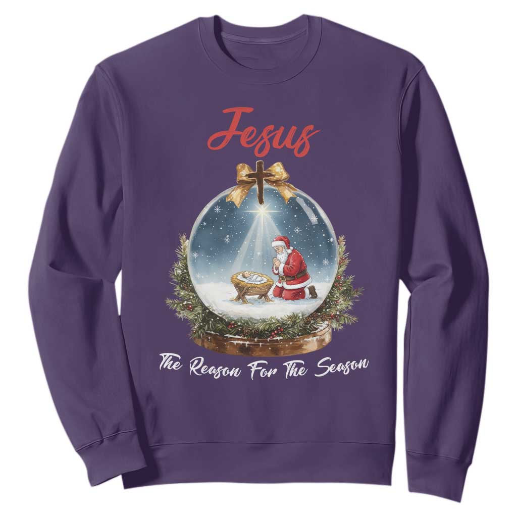 Jesus Santa Christmas Sweatshirt The Reason For The Season TS14 Purple Print Your Wear
