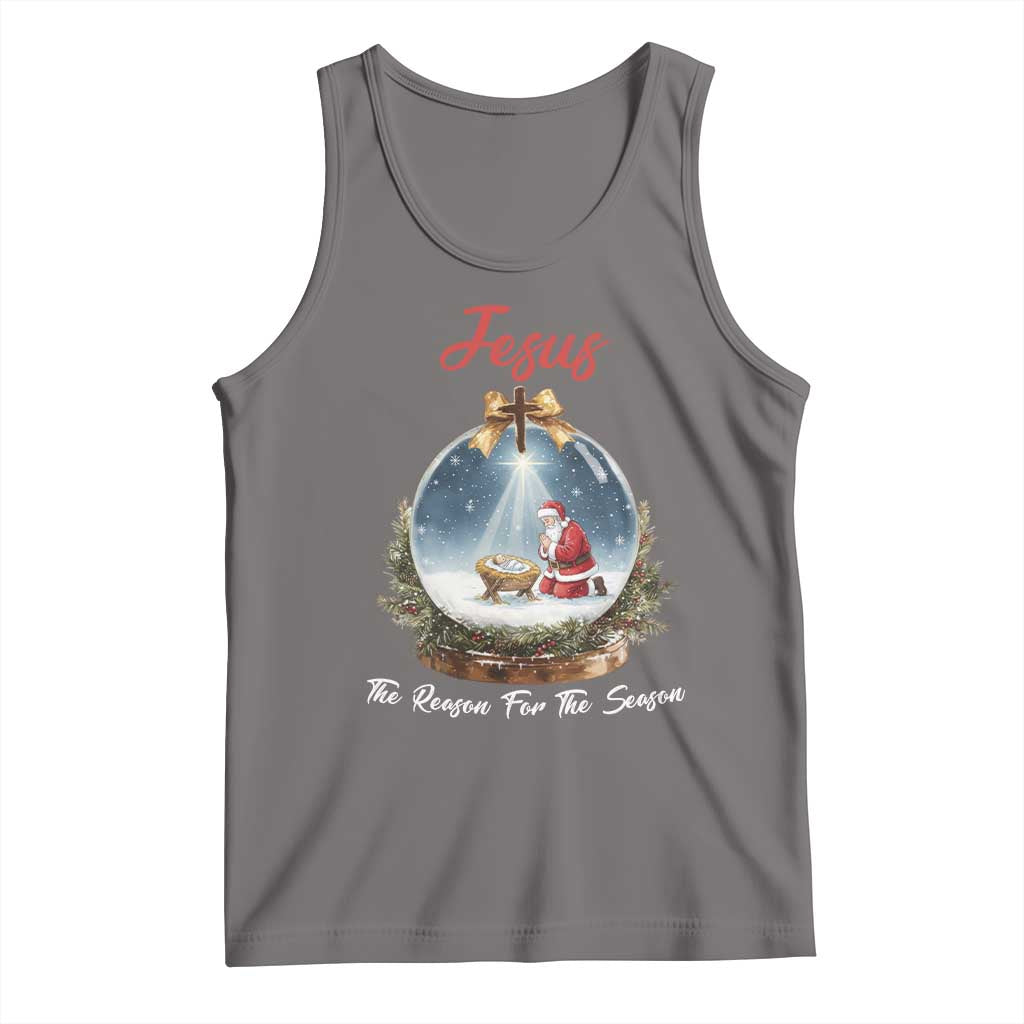 Jesus Santa Christmas Tank Top The Reason For The Season TS14 Deep Heather Print Your Wear