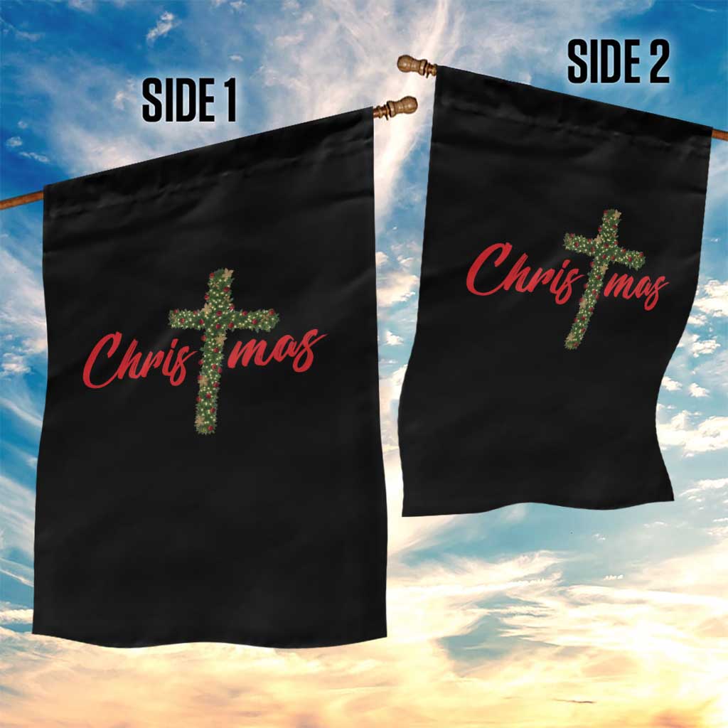 Christian Christmas Garden Flag Cross Lights Faith TS14 Print Your Wear