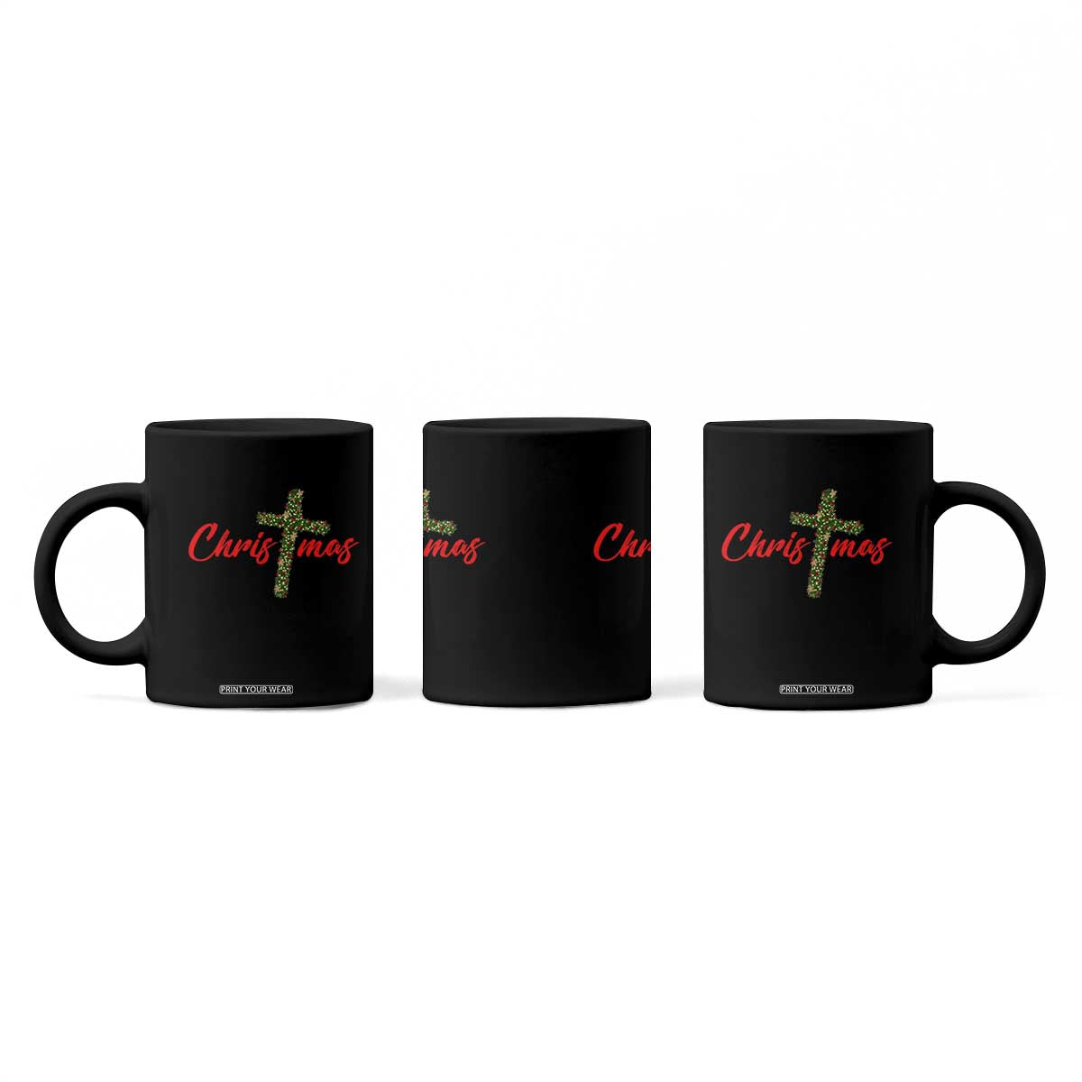 Christian Christmas Coffee Mug Cross Lights Faith TS14 Print Your Wear