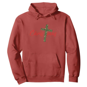 Christian Christmas Hoodie Cross Lights Faith TS14 Red Print Your Wear