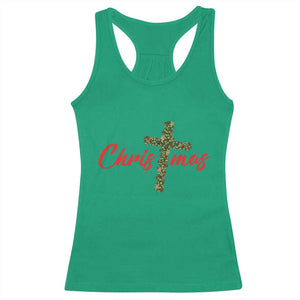 Christian Christmas Racerback Tank Top Cross Lights Faith TS14 Irish Green Print Your Wear