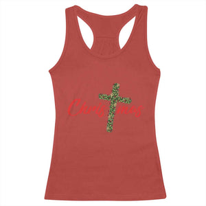 Christian Christmas Racerback Tank Top Cross Lights Faith TS14 Red Print Your Wear