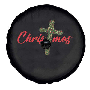 Christian Christmas Spare Tire Cover Cross Lights Faith TS14 Print Your Wear