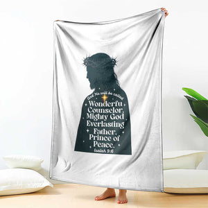 Christian Jesus Throw Blanket Cross Bible Verse Inspirational Isalah 9:6 TS14 Print Your Wear