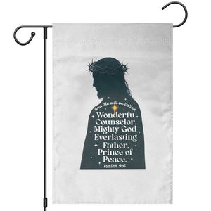 Christian Jesus Garden Flag Cross Bible Verse Inspirational Isalah 9:6 TS14 White Print Your Wear