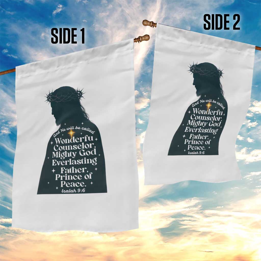 Christian Jesus Garden Flag Cross Bible Verse Inspirational Isalah 9:6 TS14 Print Your Wear