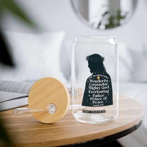 Christian Jesus Glass Can Cross Bible Verse Inspirational Isalah 9:6 TS14 Print Your Wear