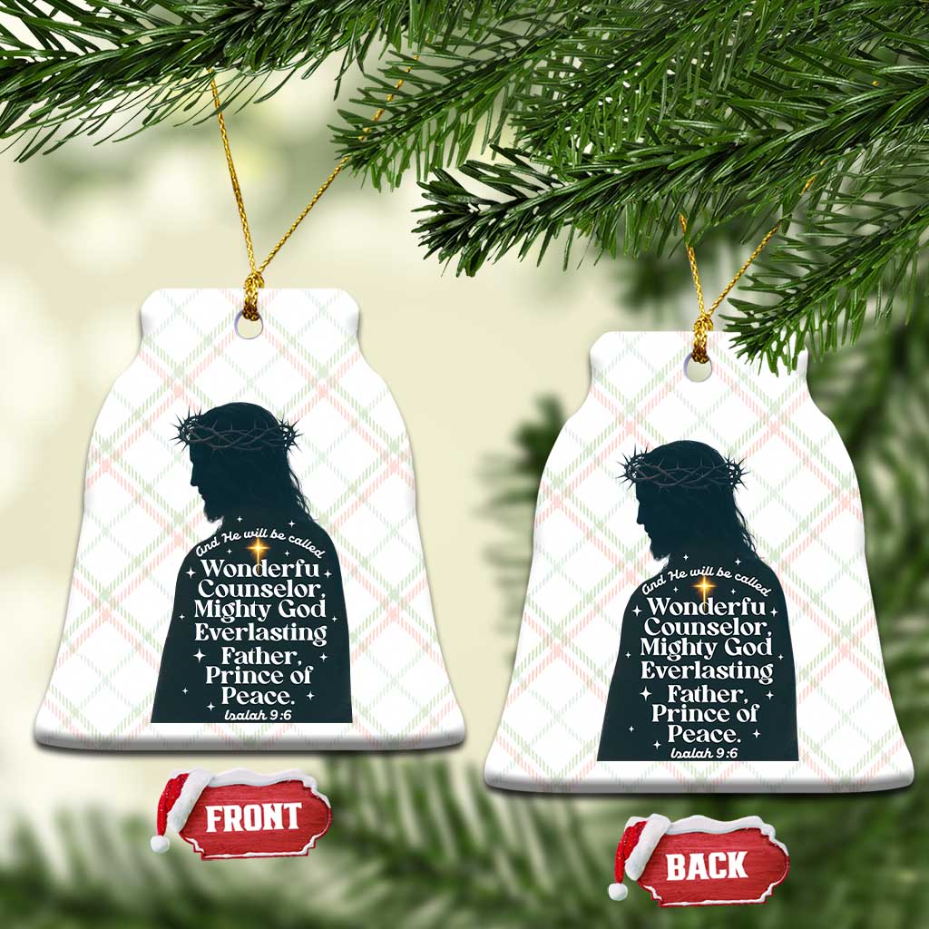 Christian Jesus Ceramic Ornament Cross Bible Verse Inspirational Isalah 9:6 TS14 Print Your Wear