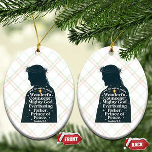 Christian Jesus Ceramic Ornament Cross Bible Verse Inspirational Isalah 9:6 TS14 Print Your Wear