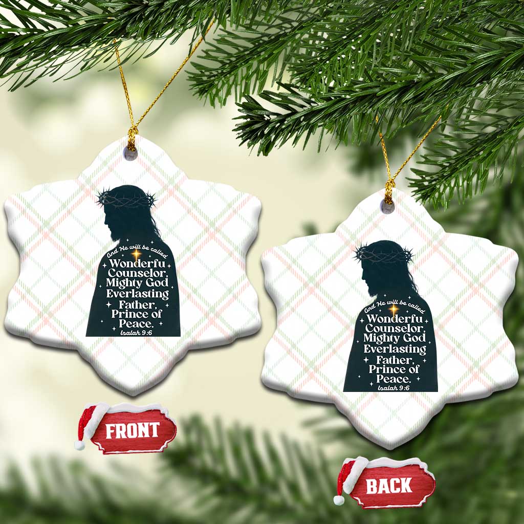 Christian Jesus Ceramic Ornament Cross Bible Verse Inspirational Isalah 9:6 TS14 Print Your Wear